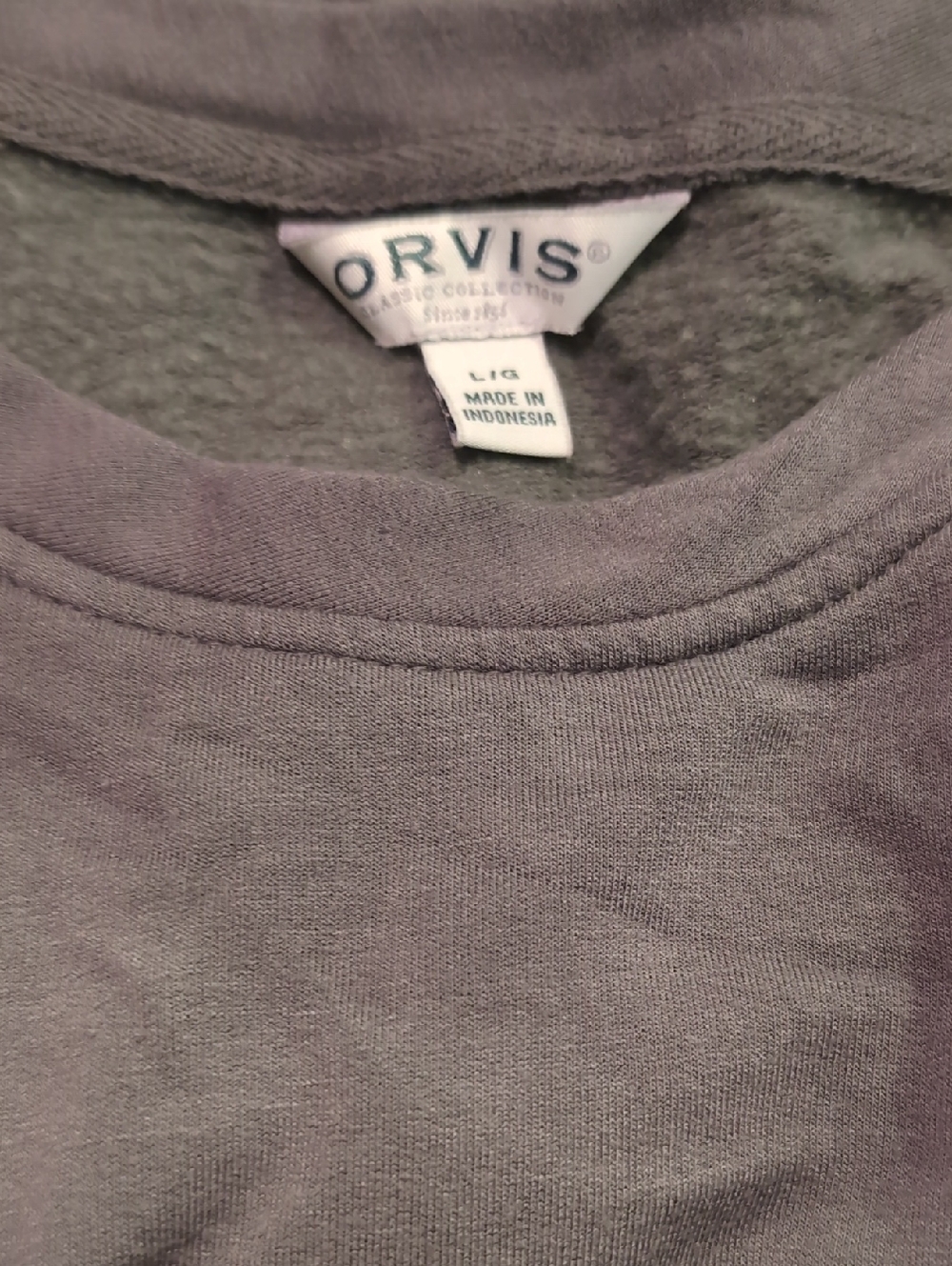Orvis Crewneck Sweatshirt in Dusty Olive Green